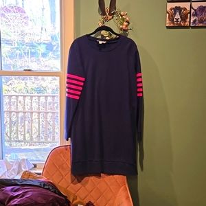 Sail to Sable Sweatshirt Dress Large, blue and pink